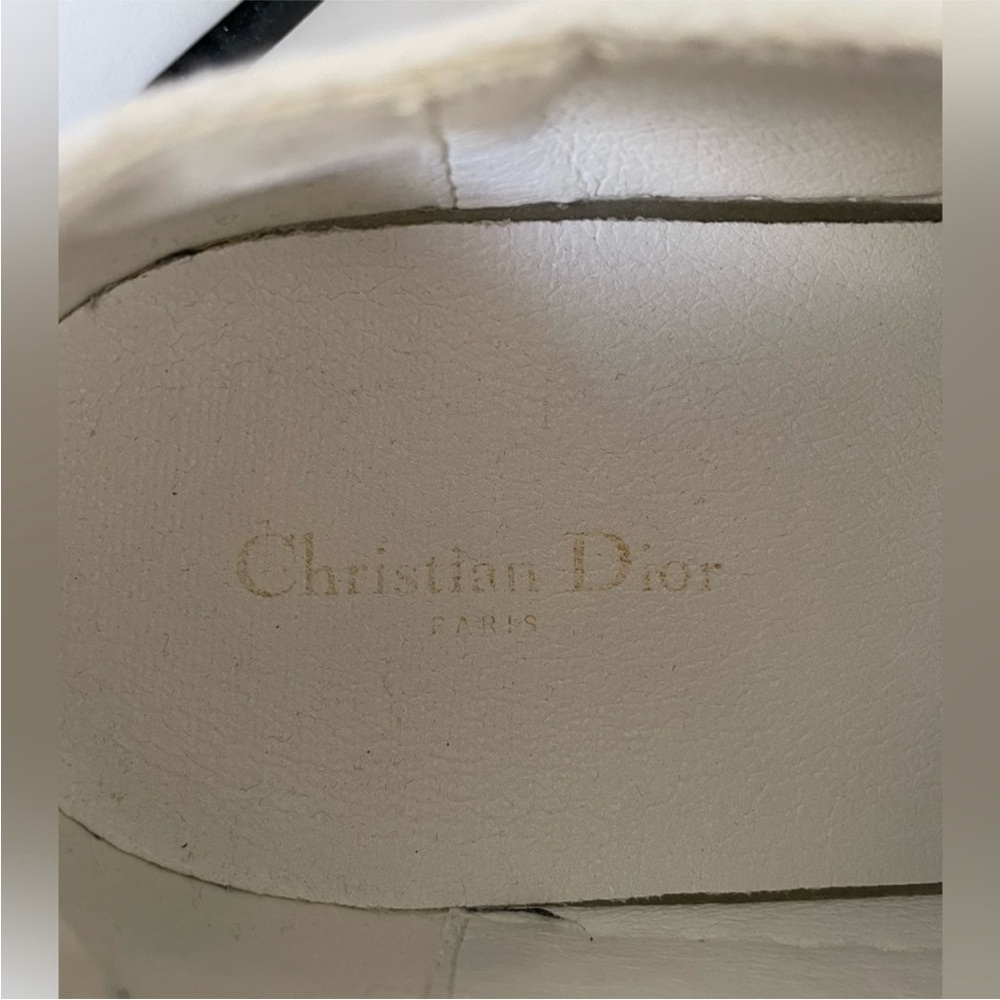 Dior White Canvas Sneakers with Graphic Laces - Picture 5 of 7